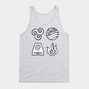 Avatar: The Last Airbender, Four Elements - White Tank Top